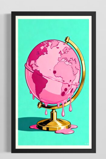 Smältande Rosa Jordglob